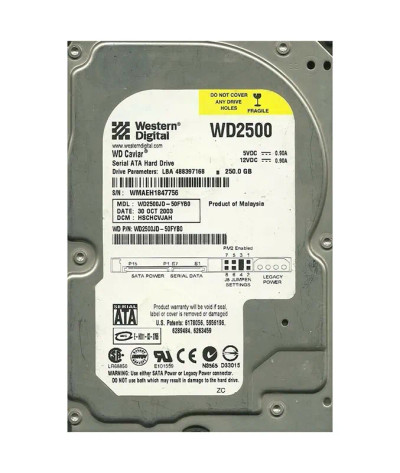 WD2500JD-50FYB0 - Western Digital 250GB 7200RPM SATA 8MB 3.5" HDD
