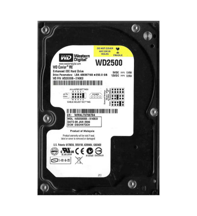 WD2500SB-01KBC0 - Western Digital 250GB 7200RPM ATA-100 8MB 3.5" HDD