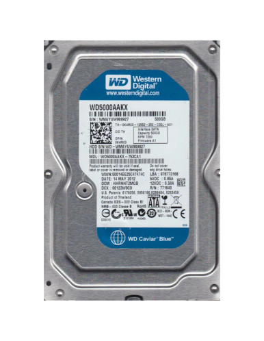 Western Digital Caviar Blue 500GB SATA Hard Drive for Desktop Computers