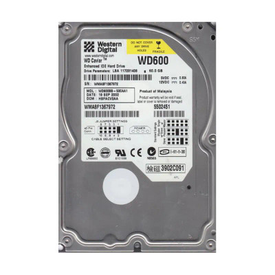 WD600BB-53CAA1 - Western Digital 60GB 7200RPM EIDE 2MB 3.5" HDD