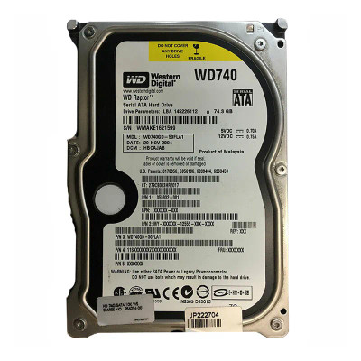 Western Digital Raptor 74GB SATA Hard Drive 10000RPM 8MB Cache 3.5-Inch - Compatible with CE, SKU: WD740GD-50FLA1