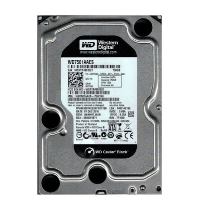 WD7501AAES-75W7A0 - Western Digital 750GB 7200RPM SATA 3Gb/s 32MB 3.5" HDD