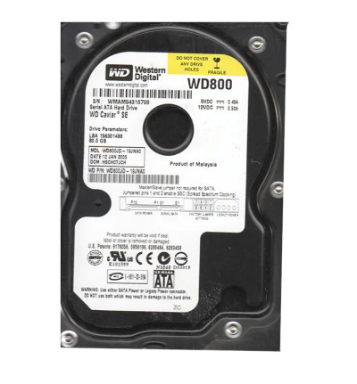 WD800JD-19JNA0 - Western Digital 80GB 7200RPM SATA 8MB 3.5" HDD