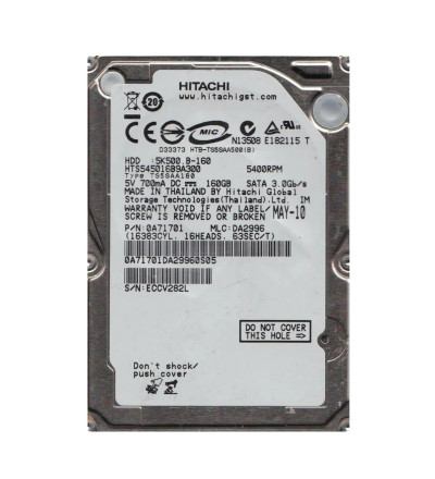 0A71701 - Hitachi 160GB 5400RPM SATA 8MB 2.5" HDD