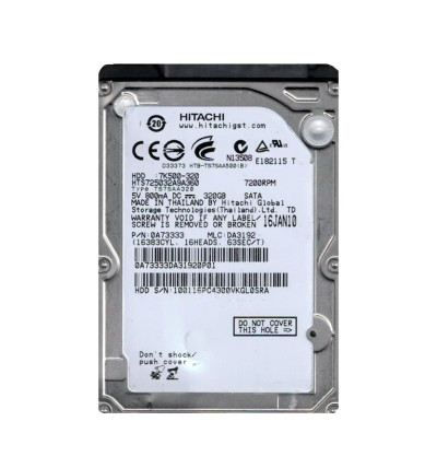 0A73333 - Hitachi 320GB 7200RPM SATA 3Gb/s 2.5" HDD