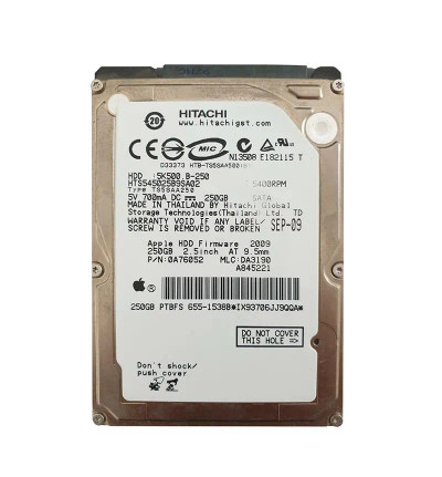 0A76052 - Hitachi 250GB SATA 5400RPM 2.5" HDD