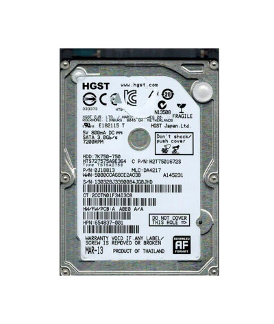 654837-001 - HP 750GB 7200RPM SATA 3.5" HDD