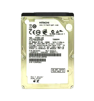 7k500-160 - Hitachi 160GB 7200RPM SATA 3Gb/s 2.5" HDD