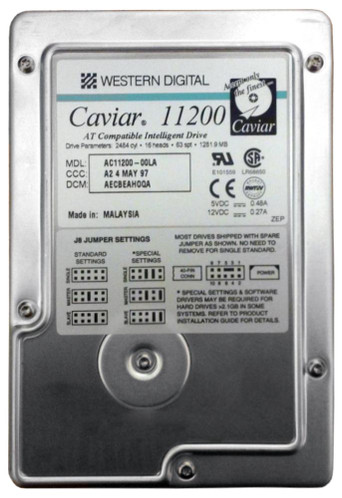 Western Digital Caviar 11200 1.2GB 5200RPM Hard Drive 3.5-Inch ATA-33 256KB Cache for desktop computers
