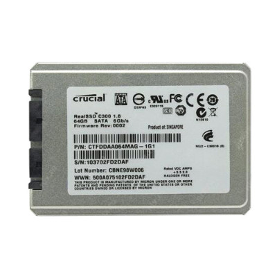 Crucial C300 64GB MLC SATA 6Gb/s SSD 1.8 - Compatible with ProLiant DL360p Gen8 Servers