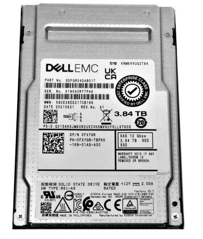 KRM6VVUG3T84 - Dell 3.84TB SAS 12Gb/s 2.5" SED SSD