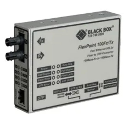LMC213A-SMST-R2 - Black Box FlexPoint 2 x Ports 100Base-TX to 100Base-FX Single-Mode Fibre 1300nm 25km Wall-mountable