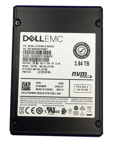 MZWLJ3T8HBLS-00AD3 - Samsung 3.84TB NVMe PCIe U.2 2.5" SSD