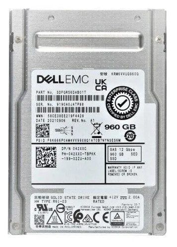 SDFGR56DAB01T - Dell 960GB SAS 12Gb/s 2.5" Mixed Use SSD