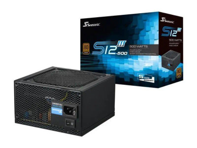 Seasonic S12III 500W Bronze Power Supply for ATX12V, SSR-500GB3, compatible with various PC builds