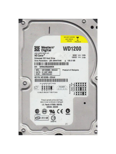 WD1200BB-00DAA3 - Western Digital 120GB 7200RPM EIDE 2MB 3.5" HDD