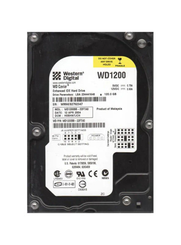 WD1200BB-22FTA0 - Western Digital 120GB 7200RPM EIDE 2MB 3.5" HDD