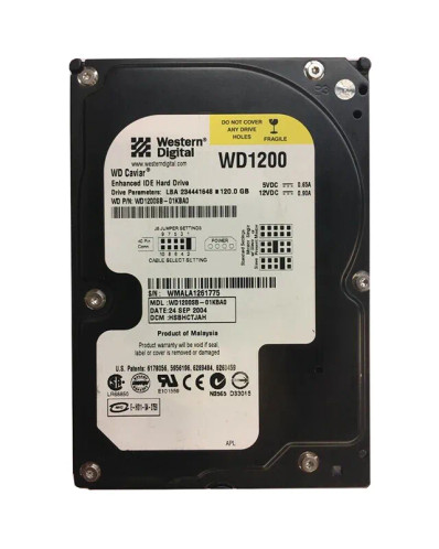 Western Digital Caviar RE 120GB EIDE Hard Drive for Servers - 7200RPM 40-Pin 3.5-Inch WD1200SB-01KBA0