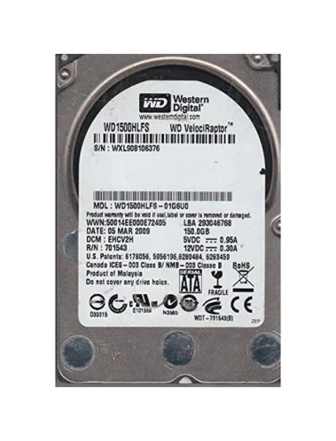 Western Digital VelociRaptor 150GB 10000RPM SATA 3Gb/s 16MB Cache hard drive for servers