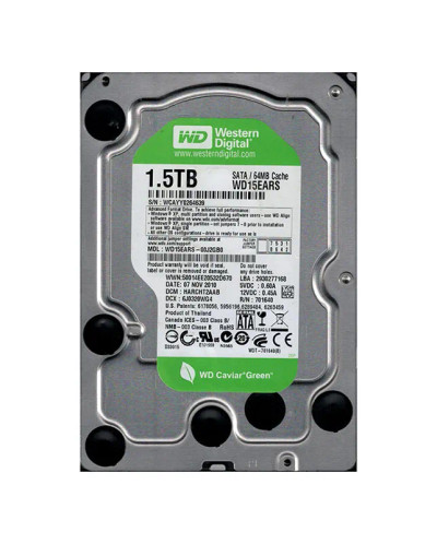 Western Digital Caviar Green 1.5TB SATA Hard Drive 5400RPM 64MB Cache for RoHS 3.5-Inch Servers