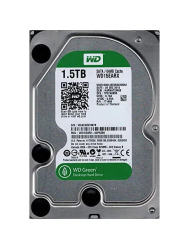 WD15EARX-00PASB0 - Western Digital Caviar Green 1.5TB 5400RPM SATA 6Gb/s 64MB Cache RoHS 3.5-Inch Hard