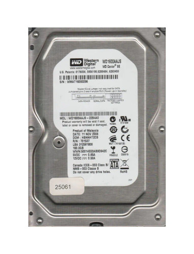 WD1600AAJS-22B4A0 - Western Digital 160GB 7200RPM SATA 3Gb/s 3.5" HDD