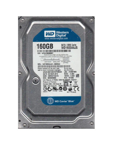 Western Digital Caviar Blue 160GB SATA Hard Drive 7200RPM 3.5-Inch - Compatible with servers