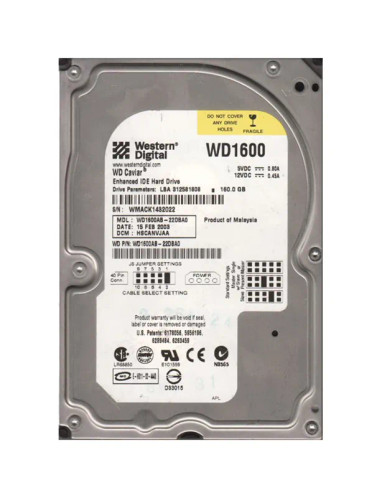 WD1600AB-22DBA0 - Western Digital 160GB 5400RPM EIDE 2MB 3.5" HDD