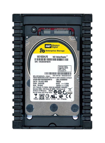 Western Digital VelociRaptor 160GB 10000RPM SATA 3Gb/s 16MB Cache RoHS 3.5-Inch Hard Drive mounted in a server rack