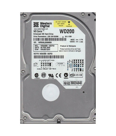 WD200BB-32CFC0 - Western Digital 20GB 7200RPM EIDE 2MB 3.5" HDD