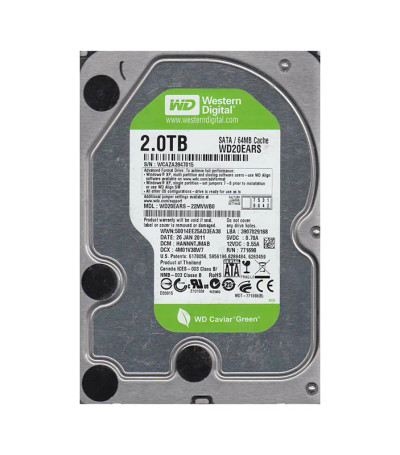 Western Digital Caviar Green 2TB 5400RPM SATA 3Gb/s HDD for RoHS 3.5-Inch Drive WD20EARS-22MVWB0