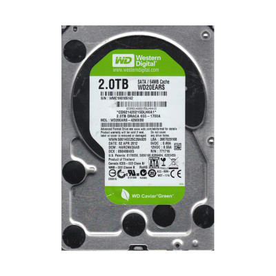 WD20EARS-42S0XB0 - Western Digital 2TB 5400RPM SATA 3Gb/s 64MB 3.5" HDD