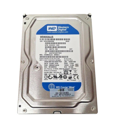 WD800AAJS-60M0A1 - Western Digital 80GB 7200RPM SATA 3.5-Inch HDD