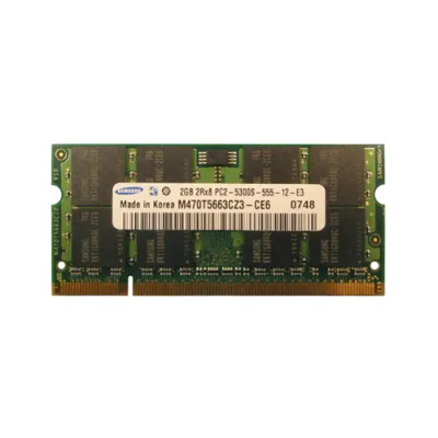 M470T5663CZ3-CE6 - Samsung 2GB DDR2-667MHz PC2-5300 200-Pin SoDimm Memory