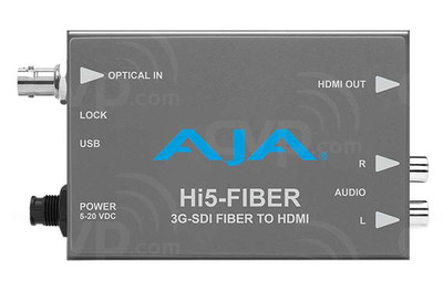 AJA Hi5-Fiber Gray SDI HDMI RCA Converter for Pro Video Broadcasters