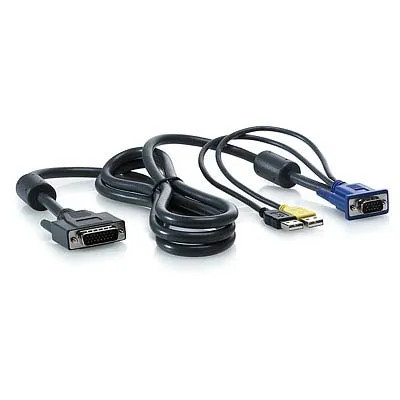 HP 6ft 1 x 4 KVM USB Console Cable for ProLiant DL370 / DL585 / ML110 G6 - Connects to HP servers for remote management