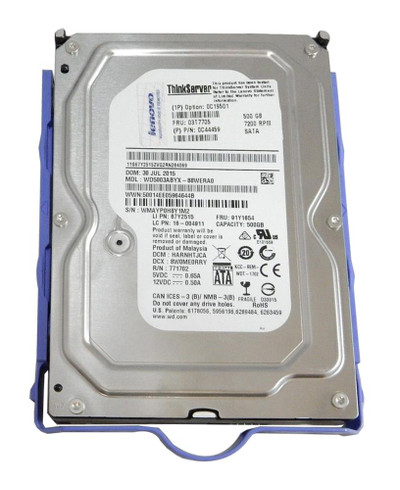 0C19501 - Lenovo 500GB 7200RPM SATA 6Gb/s 3.5" HDD