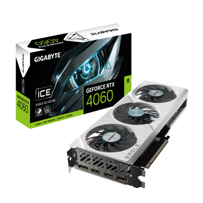 GV-N4060EAGLEOC ICE-8GD - Gigabyte GeForce RTX 4060 EAGLE OC ICE 8GB Graphics Card