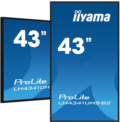 iiyama 43'' 3840x2160 4K UHD IPS Panel LH4341UHS-B2 Monitor - Ideal for high-resolution gaming and multimedia viewing