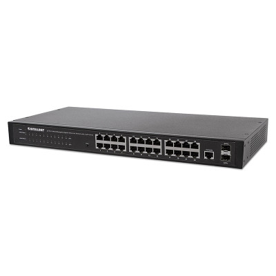 Intellinet 24-Port Gigabit Ethernet Switch with 2 SFP Ports for Network Racks