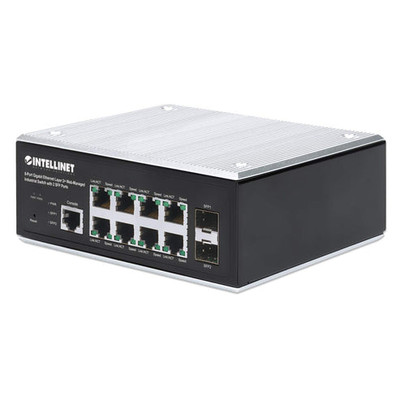 Intellinet 8-Port Gigabit Ethernet PoE+ Industrial Switch for Server Racks