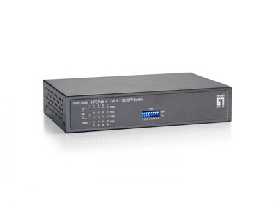 520831 - LevelOne FGP-1000 8 FE PoE+ 1 GE+ 1 SFP Switch 120W