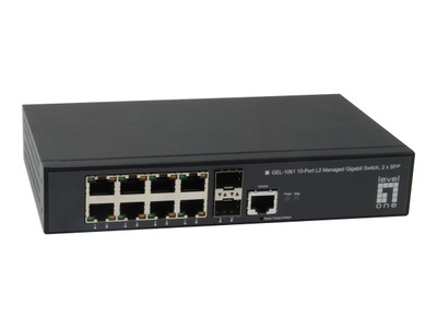 LevelOne GEL-1061NEUEVERSION Managed Switch 8x 10/100/1000 + 2 SFP for Networking Servers