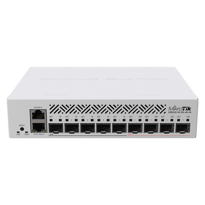 MikroTik CRS310-1G-5S-4S+OUT 9-port netFiber switch with 4x SFP+, 5x SFP, and 1x RJ45 PoE-In, for high