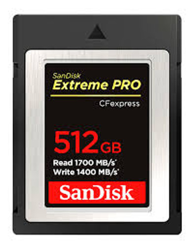 SanDisk 512GB CFexpress 1700MB/s 1400MB/s Black memory card compatible with cameras