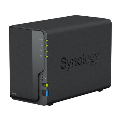 Synology DS223 2Bay 8TB NAS with 2x 4TB HAT3300-4T HDD, ideal for small businesses or home offices