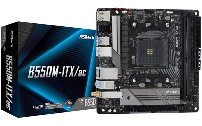 B550M-ITX/AC - ASRock B550M Ryzen 3000/4000/5000 Socket AM4 DDR4 SATA M.2 PCI-Express Supported Mini-ITX Desktop