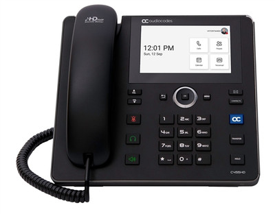 AudioCodes C455HD 8-Lines Touch Screen IP Phone - TEAMS-C455HDPS-DBW - Office VoIP Phone