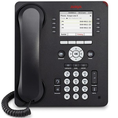 Avaya 9611G IP Phone - sleek black design, compatible with Avaya phone systems