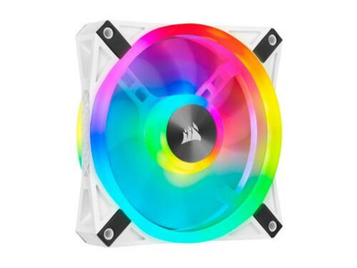 Corsair 120mm RGB PWM Fan in White for iCUE QL120, compatible with iCUE QL120, SKU CO-9050103-WW, cooling fan for PC.